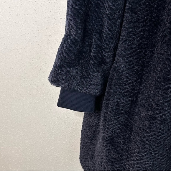 LAURIER FAUX FUR HOODED TEDDY JACKET COAT STORM SLEEVES NAVY BLUE SZ 1X - Picture 7 of 11